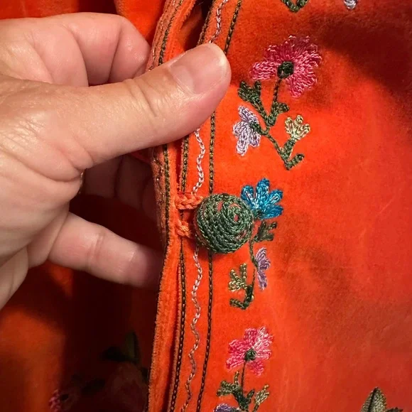 NWT CU It's Only Rock 'n Roll Embroidered Cotton Velvet Long Line Jacket M - Picture 7 of 11